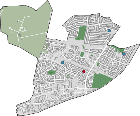 Map showing the ward of Broadheath boundary.