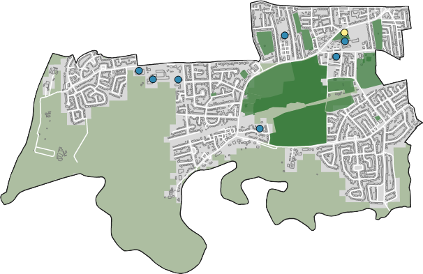 Map showing the ward of Flixton boundary.