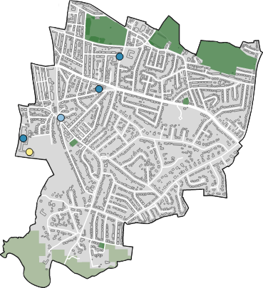 Map showing the ward of Hale boundary.