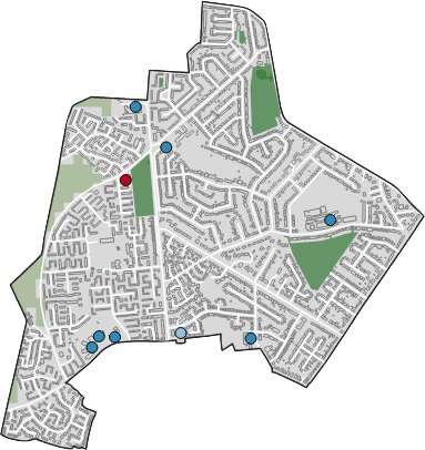 Map showing the ward of Manor boundary.