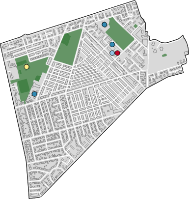 Map showing the ward of Old Trafford boundary.