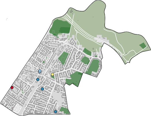 Map showing the ward of Sale Central boundary.