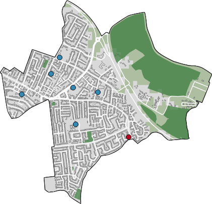 Map showing the ward of Sale Moor boundary.