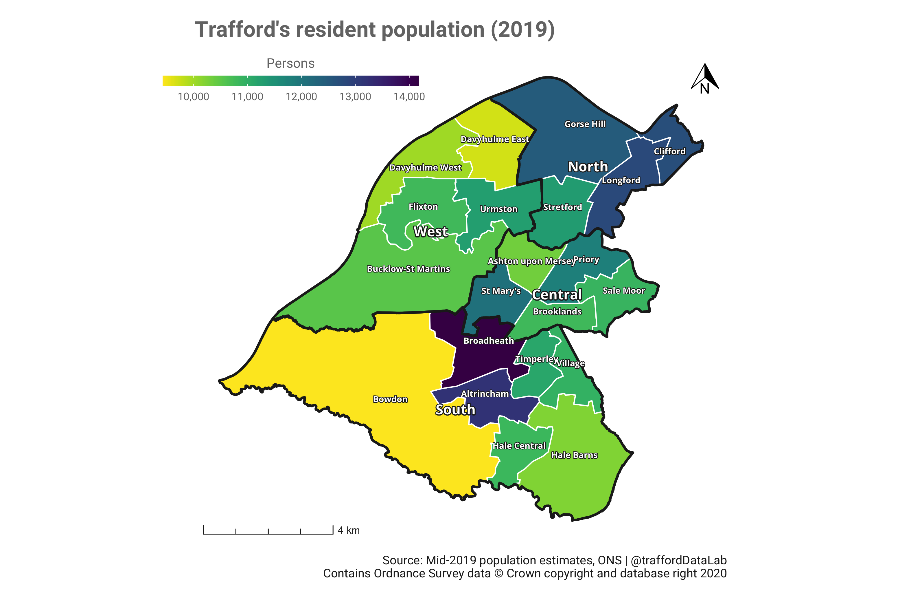 Trafford Data Lab Resident Population of Trafford (2019)