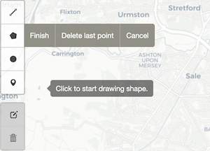 Step 1: Selecting the draw polygon icon in the toolbar